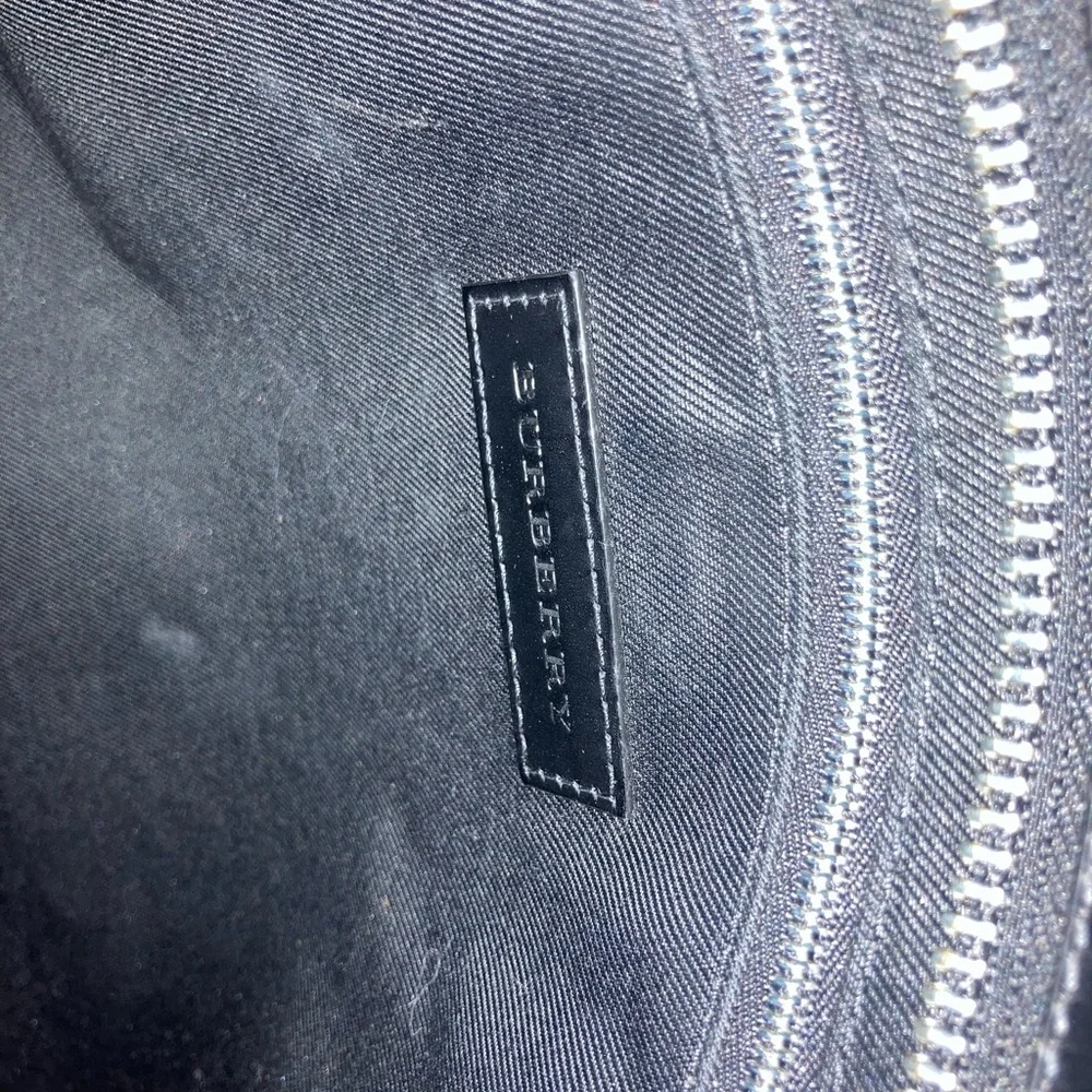 Burberry Black and Blue Check Tote Briefcase